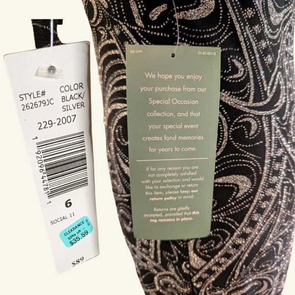 Blu Sage Black/Silver Shimmer Dress – Style #262679JC – Size 6 - Picture 4 of 5